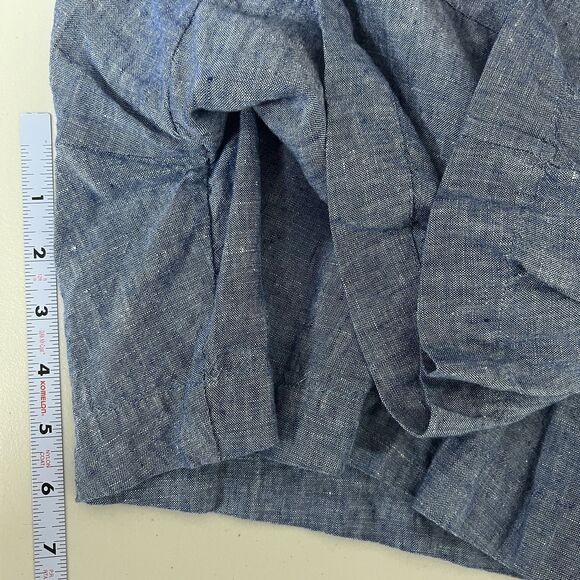 Boden 100% Linen Chambray Shorts Women’s 8 Blue Pleated Front High Rise A-Line - Picture 8 of 9